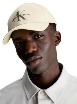 Casquette Calvin Klein Monogramme Beige pour Homme