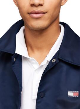 Veste Tommy Jeans Coach Marine pour Homme