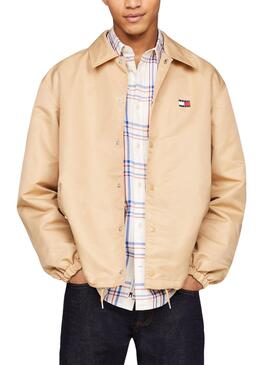 Veste Tommy Jeans Coach Beige pour Homme