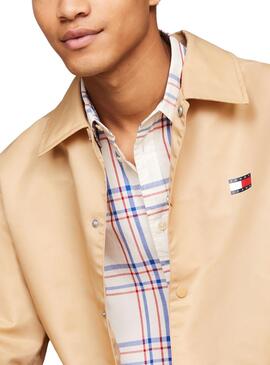 Veste Tommy Jeans Coach Beige pour Homme