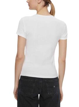 Maillot Tommy Jeans Slim Blanc pour Femme