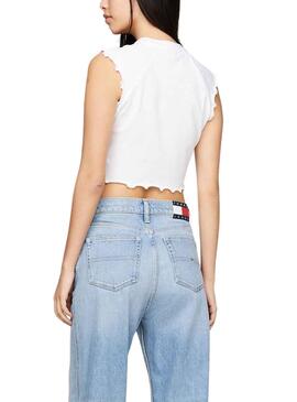 T-shirt Tommy Jeans Lock Blanc pour Femme.