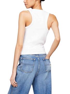 Maillot Tommy Jeans Tank Blanc pour Femme