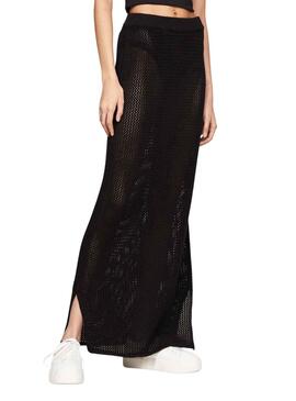 Jupe maxi noire Tommy Jeans pour femme