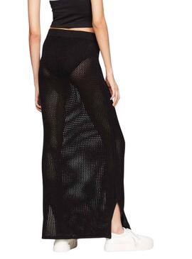 Jupe maxi noire Tommy Jeans pour femme