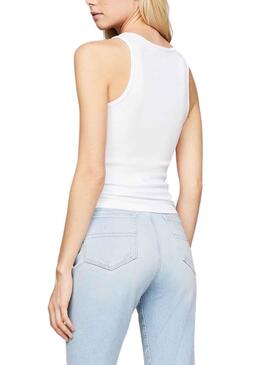 T-shirt Tommy Jeans Essential Blanc pour Femme.