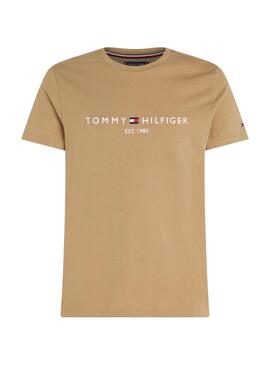 T-shirt Tommy Hilfiger Logo Kaki pour Homme