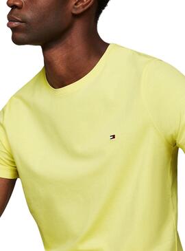 T-shirt Tommy Hilfiger Stretch Jaune Homme