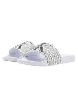 Sandales Calvin Klein AOP blanches pour femmes