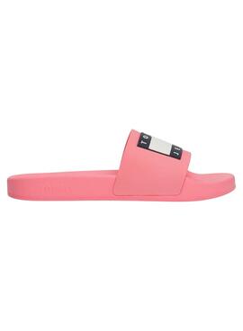 Tongs Tommy Jeans Flag Rose pour Femme