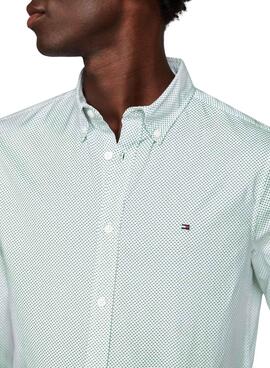 Chemise Tommy Hilfiger Flex Mini Print Vert Homme