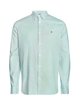 Chemise Tommy Hilfiger Flex Mini Print Vert Homme