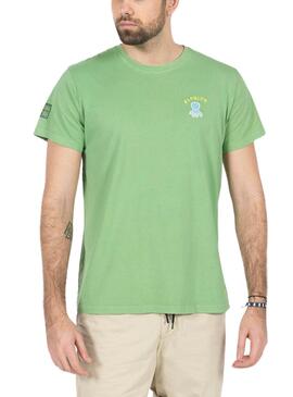 T-shirt Le poulpe imprimé Message Vert Homme