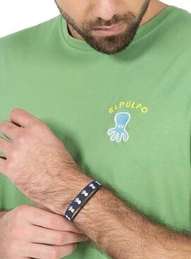 T-shirt Le poulpe imprimé Message Vert Homme