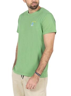 T-shirt Le poulpe imprimé Message Vert Homme