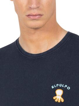 T-shirt Le poulpe imprimé Message Bleu Homme