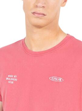 T-shirt Le poulpe imprimé texte rouge rose