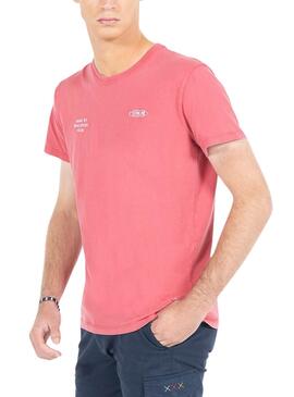 T-shirt Le poulpe imprimé texte rouge rose