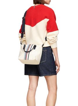 Sac Tommy Hilfiger Poppy Small Beige pour Femme.