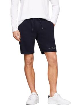 Bermude Tommy Hilfiger Logo Marine pour Homme