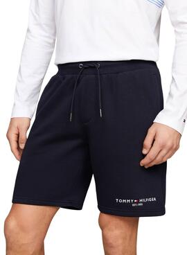 Bermude Tommy Hilfiger Logo Marine pour Homme