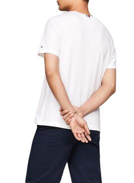 T-shirt Tommy Hilfiger Coin Blanc pour Homme