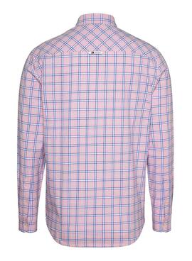 Chemise Tommy Jeans Oxford à carreaux roses pour homme