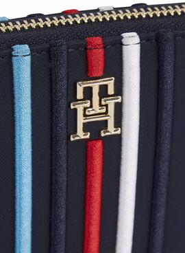Portefeuille Tommy Hilfiger Poppy Large à rayures marines
