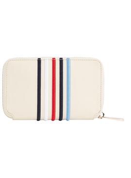 Portefeuille Tommy Hilfiger Poppy Large à rayures beige