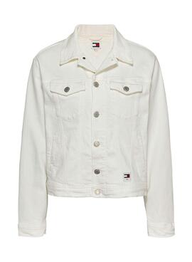 Veste en jean Tommy Jeans Mom blanche pour femme