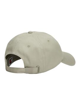 Casquette Tommy Jeans Elongated Flag Vert Lavé