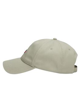 Casquette Tommy Jeans Elongated Flag Vert Lavé