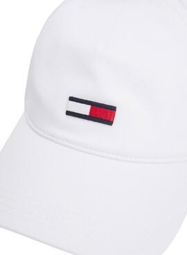 Casquette Tommy Jeans Elongated Flag Blanc