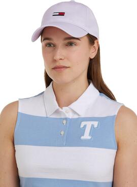 Casquette Tommy Jeans Elongated Flag Mauve