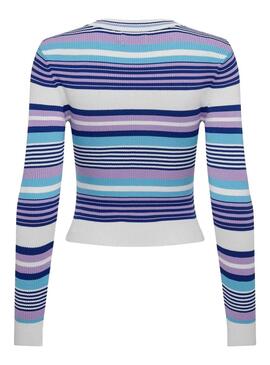 Maillot Only Meleka à rayures violettes pour femme