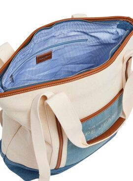 Sac Pepe Jeans Lizy Lottie Blanc et Bleu