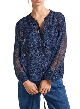 Blusa Pepe Jeans Clementine Marine pour Femme