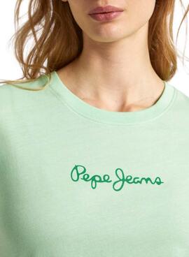 T-shirt Pepe Jeans Lorette Vert Pour Femme