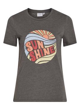 T-shirt Vila Visunshine Gris Foncé Pour Femme