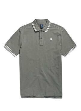 Polo G-Star Dunda Slim Stripe Gris Para Hombre