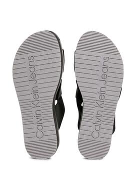 Sandales Calvin Klein Jeans Plateforme Noir Femme