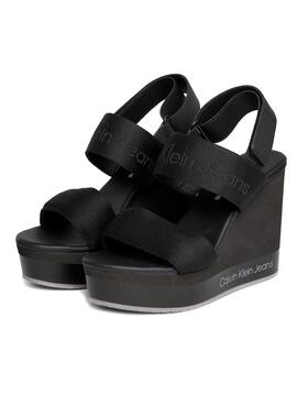 Sandales Calvin Klein à plateforme compensée noir