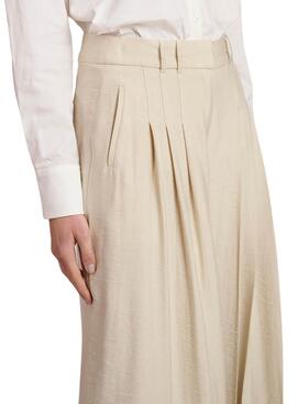 Pantalon Naf Naf Pinceaux Avant Beige Femme