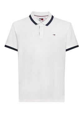 Polo Tommy Jeans Regular Solid Blanc Pour Homme