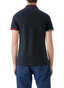 Polo Tommy Jeans Slim Flag Marine pour Homme
