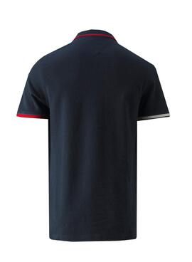 Polo Tommy Jeans Slim Flag Marine pour Homme