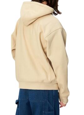 Sweat à capuche Carhartt American Script Beige