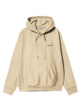 Sweat à capuche Carhartt American Script Beige