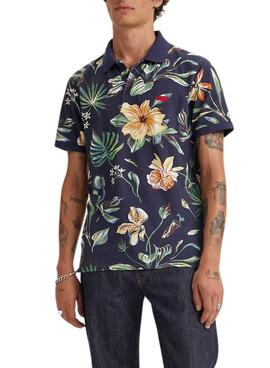  Polo Levis Housemark Fleurs Marino pour Homme.