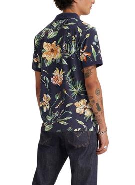  Polo Levis Housemark Fleurs Marino pour Homme.